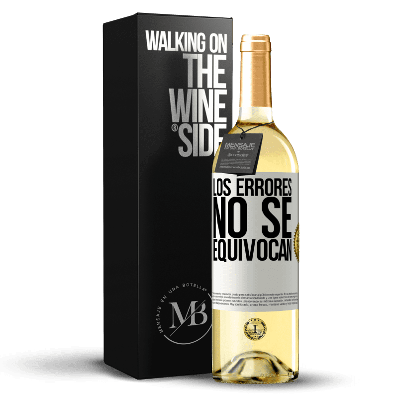 29,95 € Envío gratis | Vino Blanco Edición WHITE Los errores no se equivocan Etiqueta Blanca. Etiqueta personalizable Vino joven Cosecha 2024 Verdejo