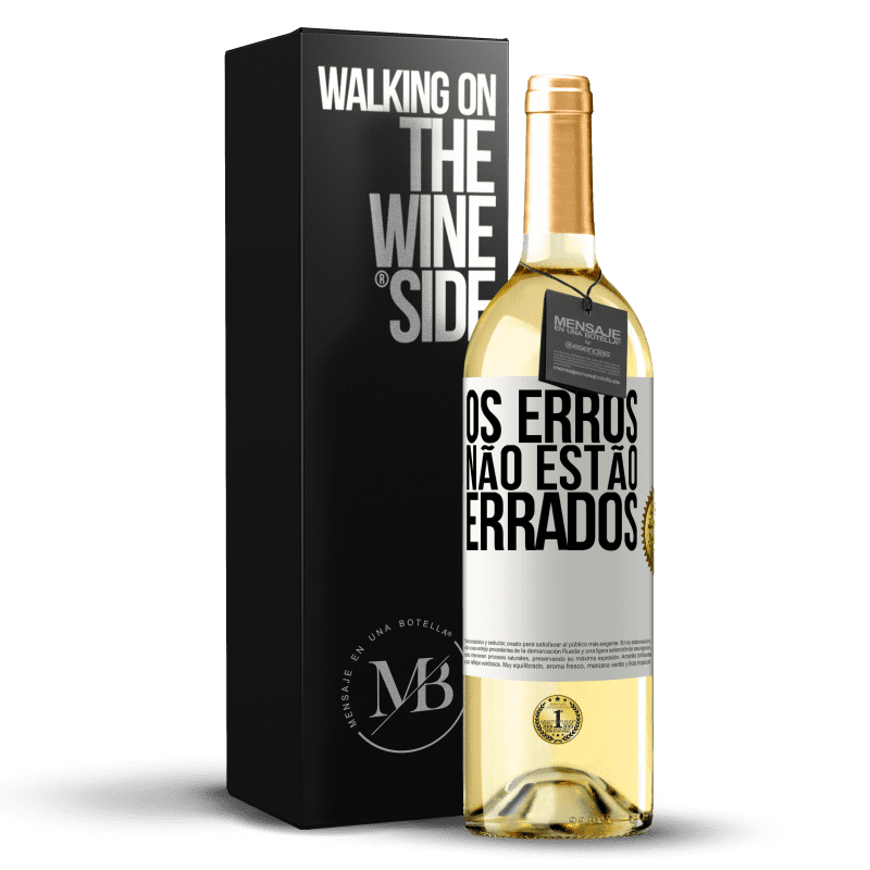 29,95 € Envio grátis | Vinho branco Edição WHITE Os erros não estão errados Etiqueta Branca. Etiqueta personalizável Vinho jovem Colheita 2024 Verdejo