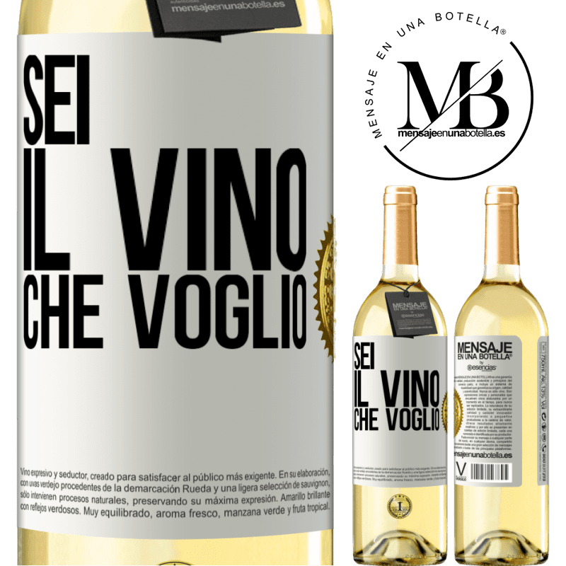 29,95 € Spedizione Gratuita | Vino bianco Edizione WHITE Sei il vino che voglio Etichetta Bianca. Etichetta personalizzabile Vino giovane Raccogliere 2023 Verdejo