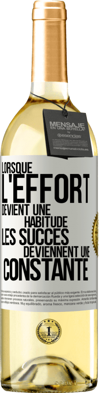 29,95 € | Vin blanc Édition WHITE Lorsque l'effort devient une habitude, les succès deviennent une constante Étiquette Blanche. Étiquette personnalisable Vin jeune Récolte 2024 Verdejo