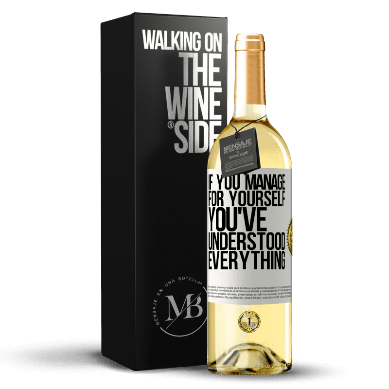 29,95 € 送料無料 | 白ワイン WHITEエディション 自分で管理すれば、すべてを理解した ホワイトラベル. カスタマイズ可能なラベル 若いワイン 収穫 2023 Verdejo