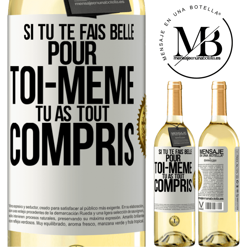 29,95 € Envoi gratuit | Vin blanc Édition WHITE Si tu te fais belle pour toi-même, tu as tout compris Étiquette Blanche. Étiquette personnalisable Vin jeune Récolte 2023 Verdejo