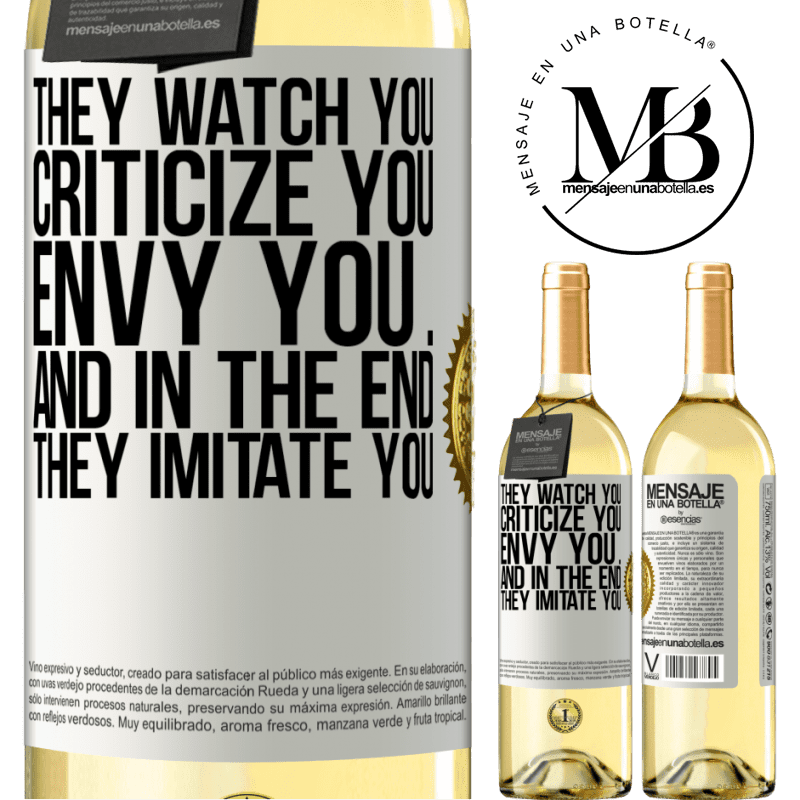 29,95 € Free Shipping | White Wine WHITE Edition They watch you, criticize you, envy you ... and in the end, they imitate you White Label. Customizable label Young wine Harvest 2025 Verdejo