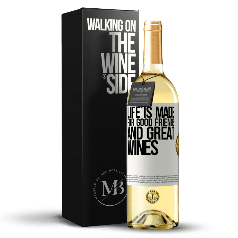 29,95 € Free Shipping | White Wine WHITE Edition Life is made for good friends and great wines White Label. Customizable label Young wine Harvest 2023 Verdejo