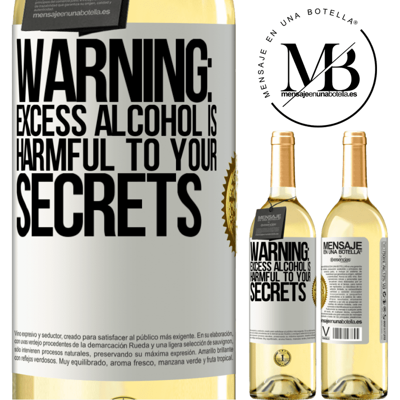 29,95 € Free Shipping | White Wine WHITE Edition Warning: Excess alcohol is harmful to your secrets White Label. Customizable label Young wine Harvest 2022 Verdejo