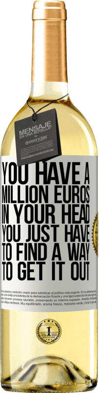 24,95 € | White Wine WHITE Edition You have a million euros in your head. You just have to find a way to get it out White Label. Customizable label Young wine Harvest 2021 Verdejo