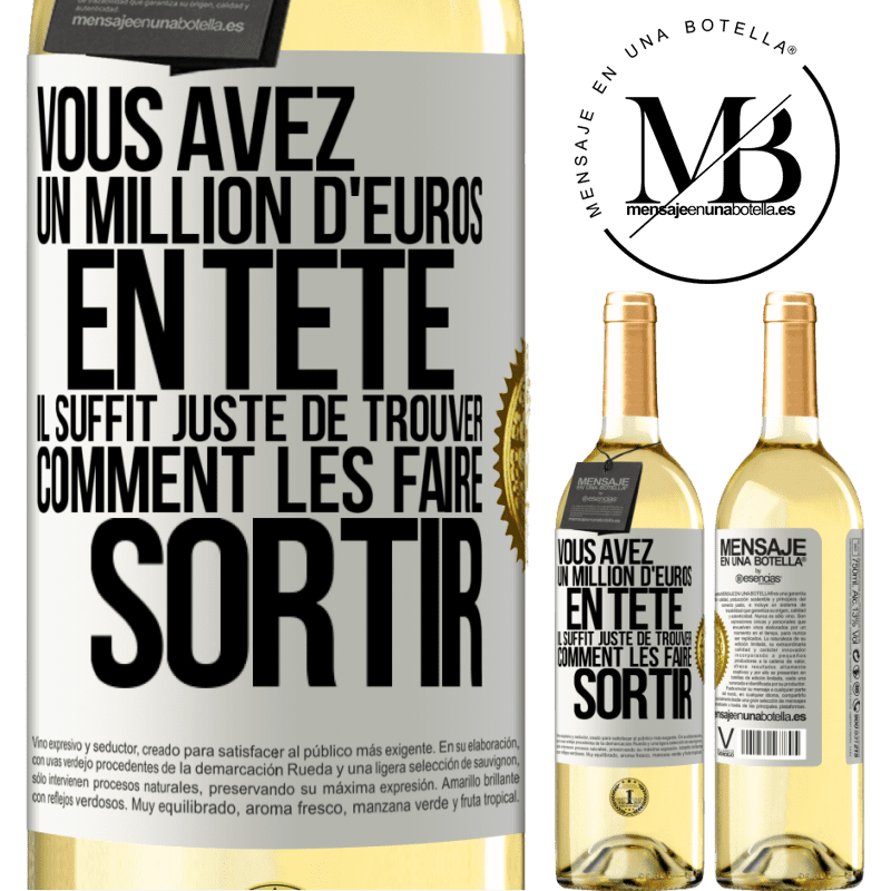 29,95 € Envoi gratuit | Vin blanc Édition WHITE Vous avez un million d'euros en tête. Il suffit juste de trouver comment les faire sortir Étiquette Blanche. Étiquette personnalisable Vin jeune Récolte 2023 Verdejo