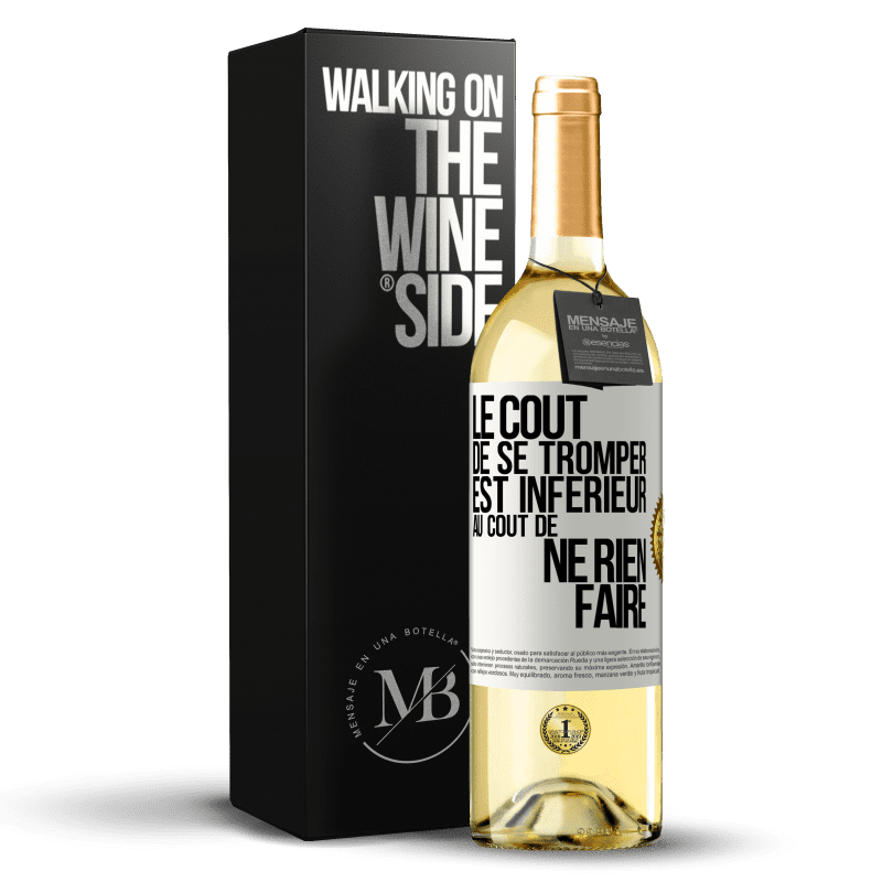 29,95 € Envoi gratuit | Vin blanc Édition WHITE Le coût de se tromper est inférieur au coût de ne rien faire Étiquette Blanche. Étiquette personnalisable Vin jeune Récolte 2024 Verdejo