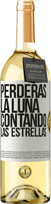 29,95 € Envío gratis | Vino Blanco Edición WHITE Perderás la luna contando las estrellas Etiqueta Blanca. Etiqueta personalizable Vino joven Cosecha 2025 Verdejo