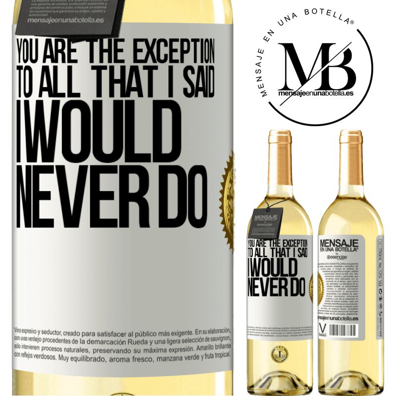 29,95 € Free Shipping | White Wine WHITE Edition You are the exception to all that I said I would never do White Label. Customizable label Young wine Harvest 2024 Verdejo