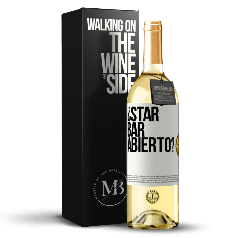 29,95 € Бесплатная доставка | Белое вино Издание WHITE ¿STAR BAR abierto? Белая этикетка. Настраиваемая этикетка Молодое вино Урожай 2025 Verdejo