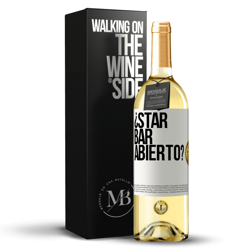 29,95 € Envío gratis | Vino Blanco Edición WHITE ¿STAR BAR abierto? Etiqueta Blanca. Etiqueta personalizable Vino joven Cosecha 2023 Verdejo