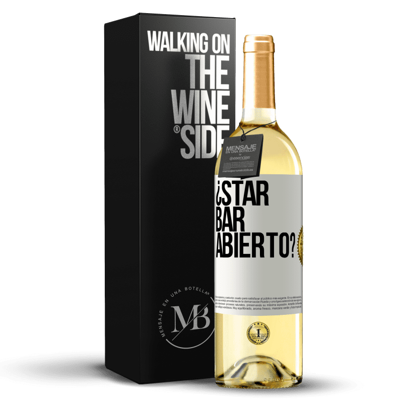 29,95 € Spedizione Gratuita | Vino bianco Edizione WHITE ¿STAR BAR abierto? Etichetta Bianca. Etichetta personalizzabile Vino giovane Raccogliere 2025 Verdejo