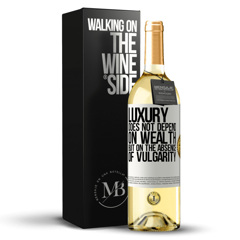 29,95 € Free Shipping | White Wine WHITE Edition Luxury does not depend on wealth, but on the absence of vulgarity White Label. Customizable label Young wine Harvest 2023 Verdejo
