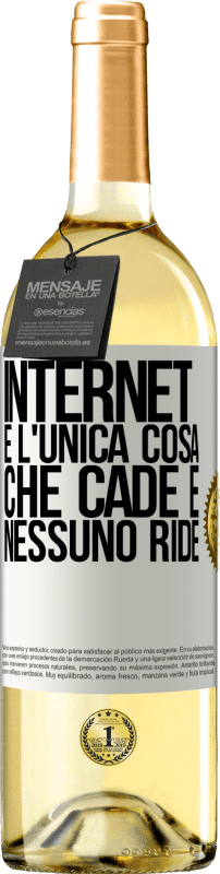 29,95 € | Vino bianco Edizione WHITE Internet è l'unica cosa che cade e nessuno ride Etichetta Bianca. Etichetta personalizzabile Vino giovane Raccogliere 2024 Verdejo