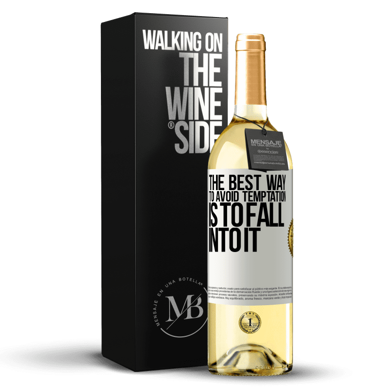 29,95 € Free Shipping | White Wine WHITE Edition The best way to avoid temptation is to fall into it White Label. Customizable label Young wine Harvest 2023 Verdejo