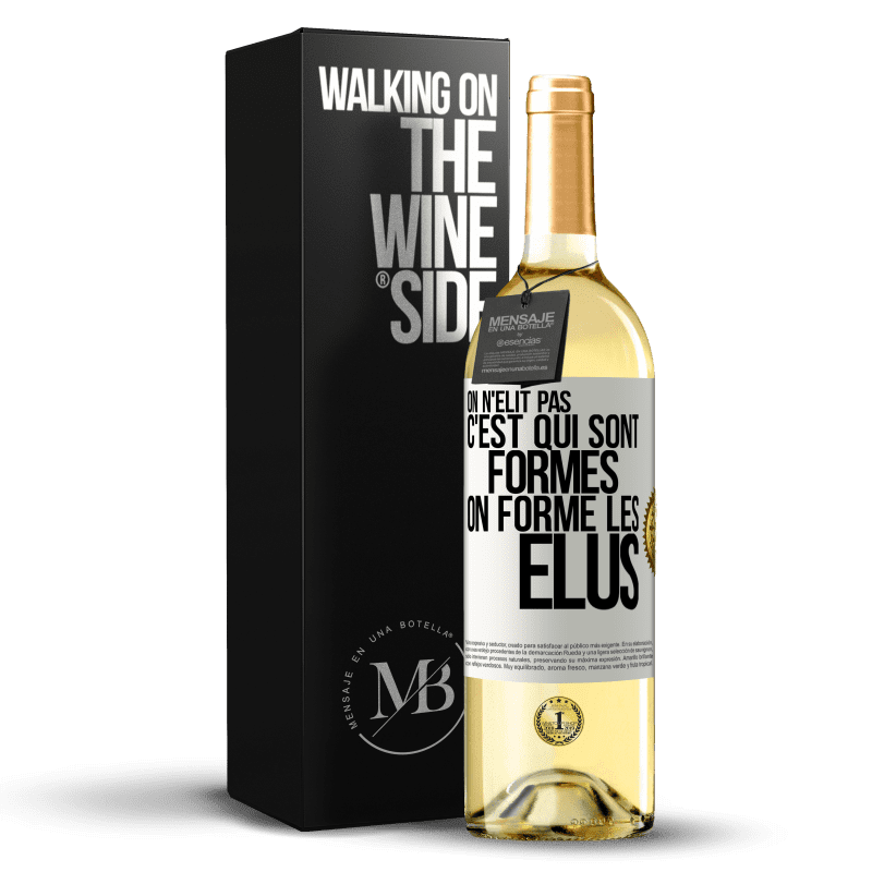 29,95 € Envoi gratuit | Vin blanc Édition WHITE On n'élit pas c'est qui sont formés, on forme les élus Étiquette Blanche. Étiquette personnalisable Vin jeune Récolte 2024 Verdejo