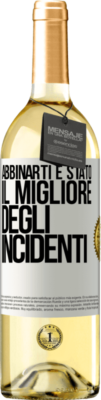 29,95 € Spedizione Gratuita | Vino bianco Edizione WHITE Abbinarti è stato il migliore degli incidenti Etichetta Bianca. Etichetta personalizzabile Vino giovane Raccogliere 2025 Verdejo