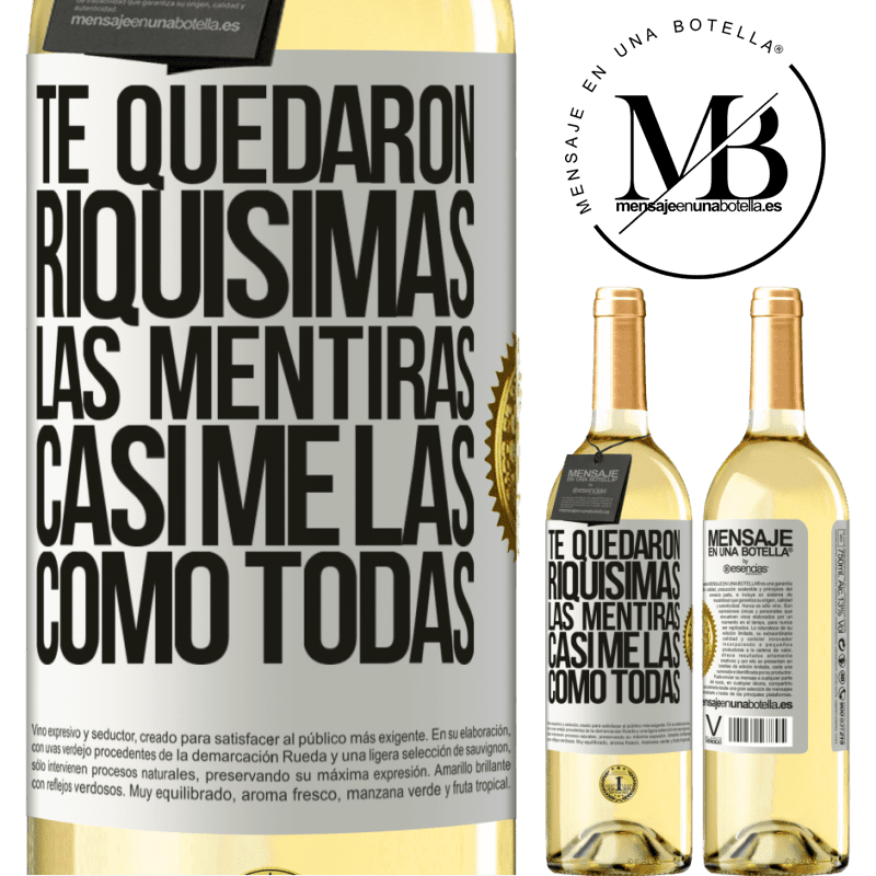 29,95 € Envoi gratuit | Vin blanc Édition WHITE Vous étiez des mensonges très riches. Je les mange presque tous Étiquette Blanche. Étiquette personnalisable Vin jeune Récolte 2022 Verdejo