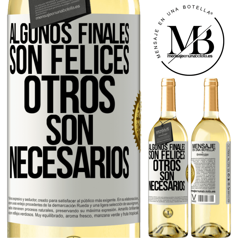 29,95 € Envío gratis | Vino Blanco Edición WHITE Algunos finales son felices. Otros son necesarios Etiqueta Blanca. Etiqueta personalizable Vino joven Cosecha 2024 Verdejo