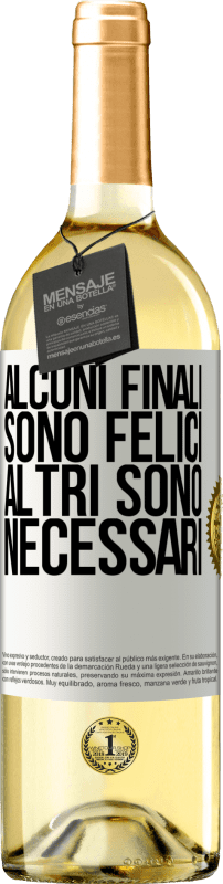 Spedizione Gratuita | Vino bianco Edizione WHITE Alcuni finali sono felici. Altri sono necessari Etichetta Bianca. Etichetta personalizzabile Vino giovane Raccogliere 2023 Verdejo