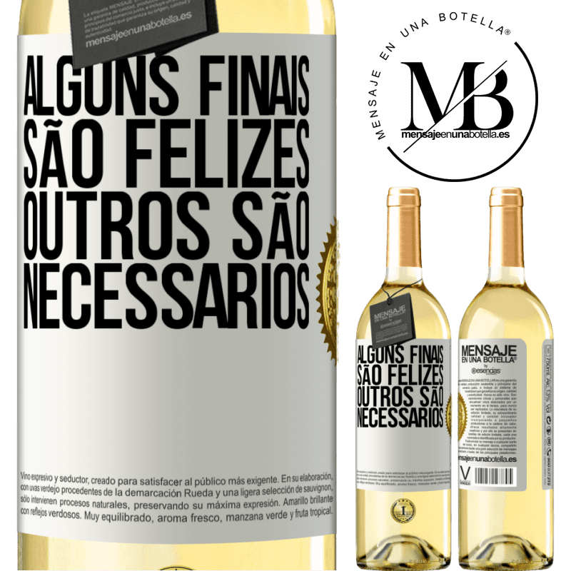 29,95 € Envio grátis | Vinho branco Edição WHITE Alguns finais são felizes. Outros são necessários Etiqueta Branca. Etiqueta personalizável Vinho jovem Colheita 2024 Verdejo