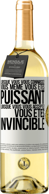 29,95 € Envoi gratuit | Vin blanc Édition WHITE Lorsque vous vous connaissez vous même vous êtes puissant. Lorsque vous vous acceptez vous êtes invincible Étiquette Blanche. Étiquette personnalisable Vin jeune Récolte 2023 Verdejo