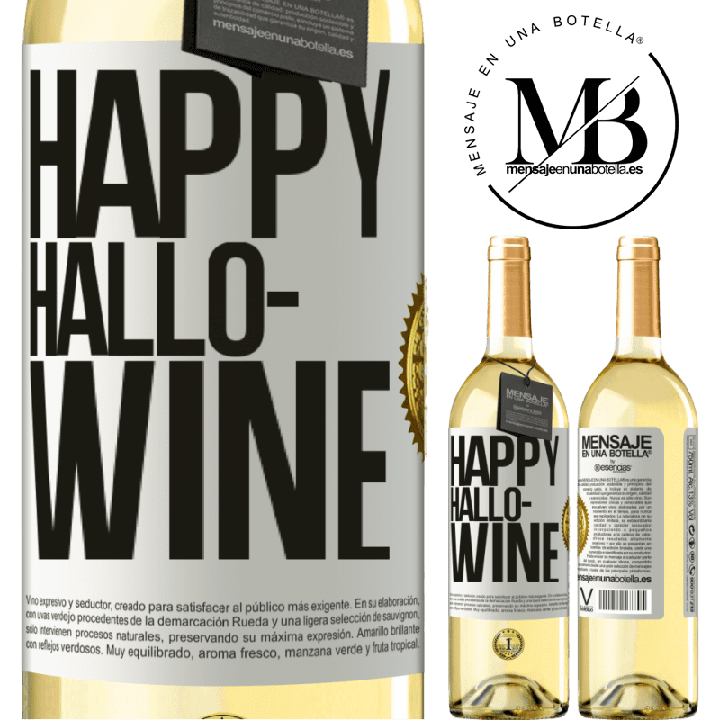 29,95 € Kostenloser Versand | Weißwein WHITE Ausgabe Happy Hallo-Wine Weißes Etikett. Anpassbares Etikett Junger Wein Ernte 2024 Verdejo