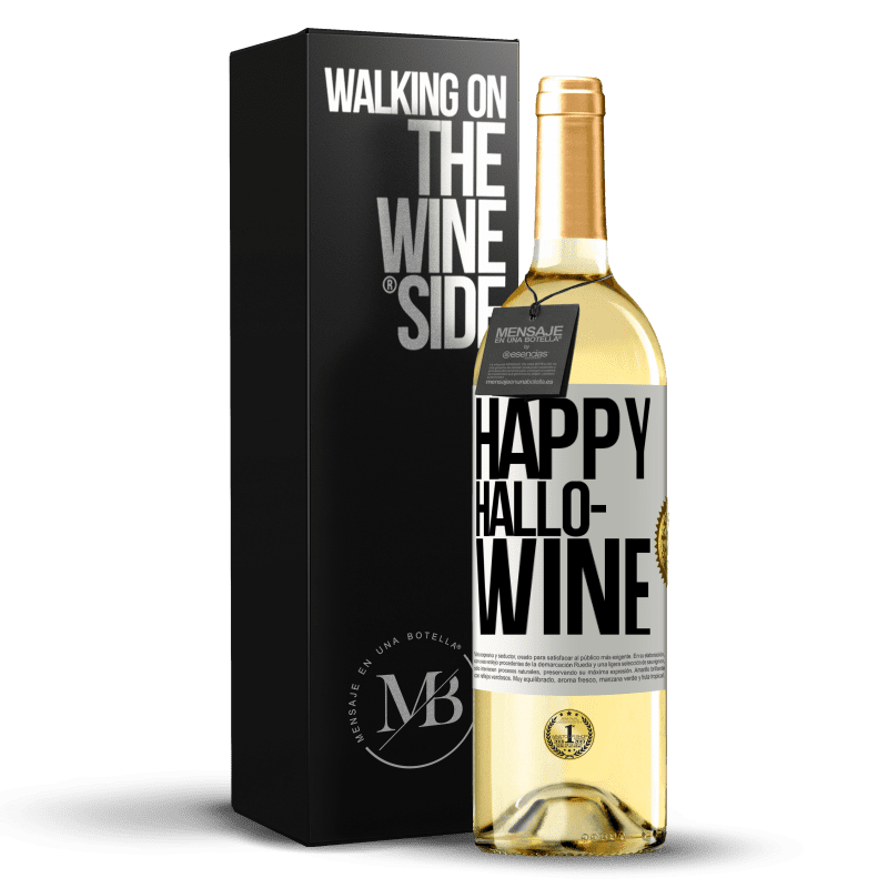 29,95 € Envio grátis | Vinho branco Edição WHITE Happy Hallo-Wine Etiqueta Branca. Etiqueta personalizável Vinho jovem Colheita 2023 Verdejo