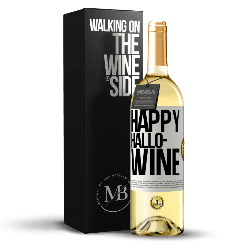 29,95 € Envio grátis | Vinho branco Edição WHITE Happy Hallo-Wine Etiqueta Branca. Etiqueta personalizável Vinho jovem Colheita 2024 Verdejo