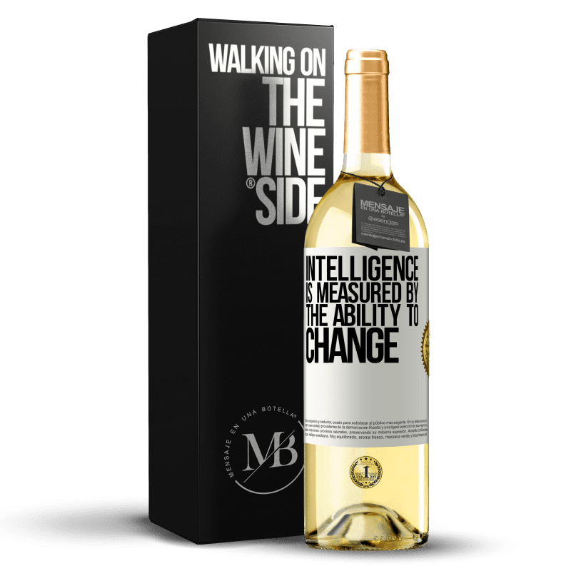 29,95 € Free Shipping | White Wine WHITE Edition Intelligence is measured by the ability to change White Label. Customizable label Young wine Harvest 2023 Verdejo