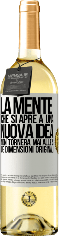 29,95 € | Vino bianco Edizione WHITE La mente che si apre a una nuova idea non tornerà mai alle sue dimensioni originali Etichetta Bianca. Etichetta personalizzabile Vino giovane Raccogliere 2024 Verdejo