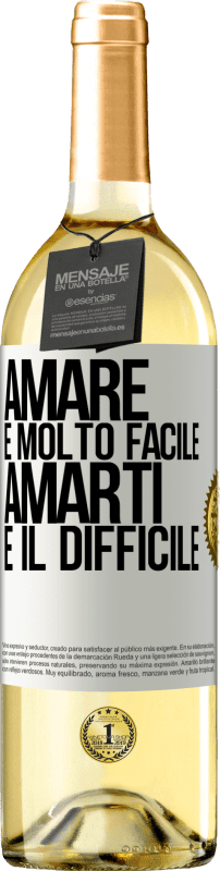 29,95 € | Vino bianco Edizione WHITE Amare è molto facile, amarti è il difficile Etichetta Bianca. Etichetta personalizzabile Vino giovane Raccogliere 2023 Verdejo