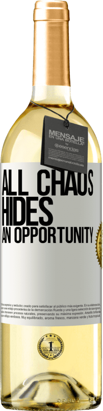 29,95 € | White Wine WHITE Edition All chaos hides an opportunity White Label. Customizable label Young wine Harvest 2024 Verdejo