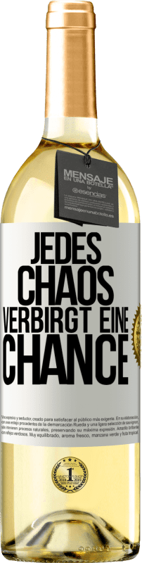 29,95 € | Weißwein WHITE Ausgabe Jedes Chaos verbirgt eine Chance Weißes Etikett. Anpassbares Etikett Junger Wein Ernte 2023 Verdejo