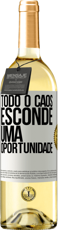 29,95 € | Vinho branco Edição WHITE Todo o caos esconde uma oportunidade Etiqueta Branca. Etiqueta personalizável Vinho jovem Colheita 2024 Verdejo