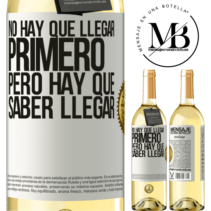 29,95 € Envío gratis | Vino Blanco Edición WHITE No hay que llegar primero, pero hay que saber llegar Etiqueta Blanca. Etiqueta personalizable Vino joven Cosecha 2025 Verdejo
