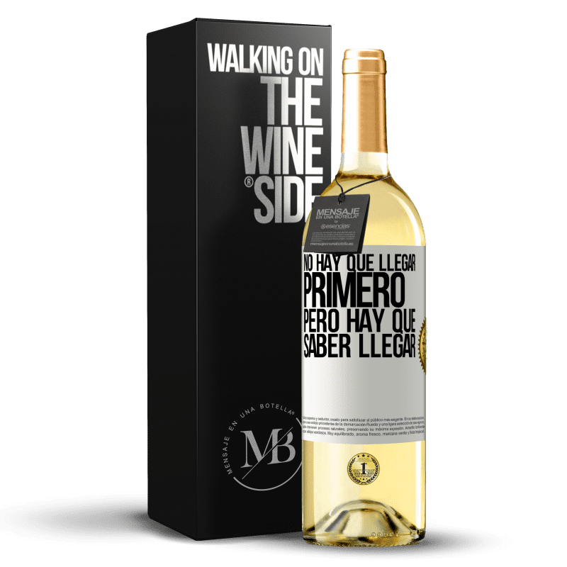 29,95 € Envío gratis | Vino Blanco Edición WHITE No hay que llegar primero, pero hay que saber llegar Etiqueta Blanca. Etiqueta personalizable Vino joven Cosecha 2024 Verdejo