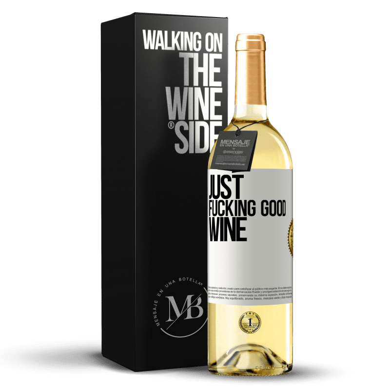 29,95 € Spedizione Gratuita | Vino bianco Edizione WHITE Just fucking good wine Etichetta Bianca. Etichetta personalizzabile Vino giovane Raccogliere 2023 Verdejo