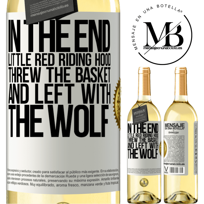 29,95 € Free Shipping | White Wine WHITE Edition In the end, Little Red Riding Hood threw the basket and left with the wolf White Label. Customizable label Young wine Harvest 2022 Verdejo