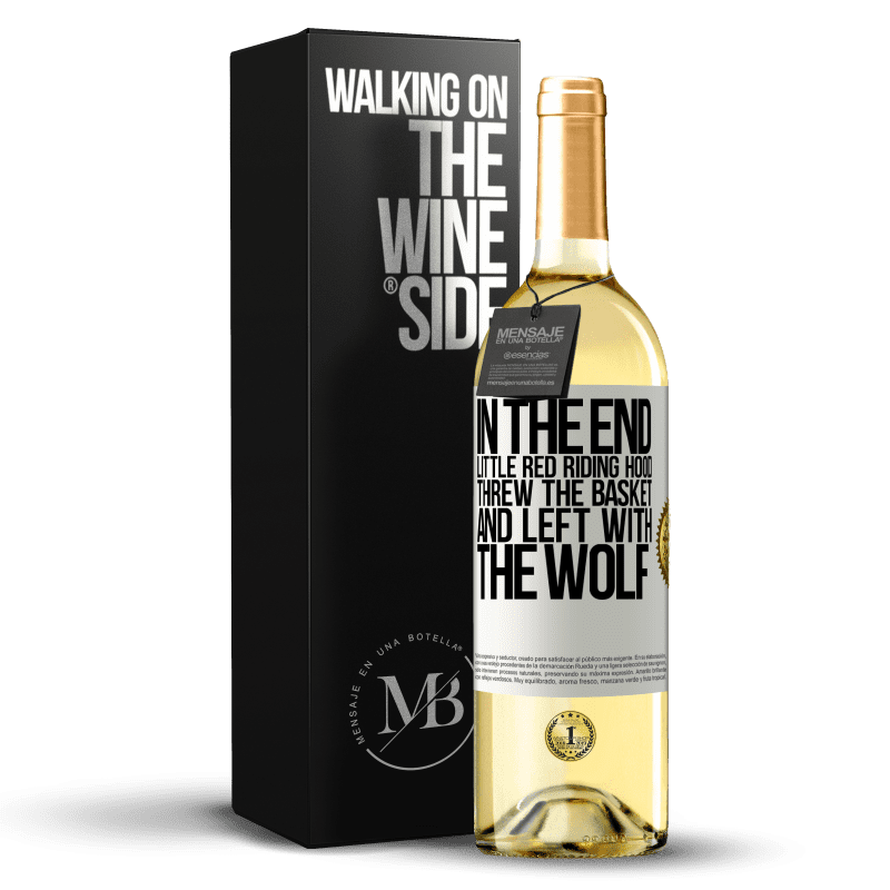 29,95 € Free Shipping | White Wine WHITE Edition In the end, Little Red Riding Hood threw the basket and left with the wolf White Label. Customizable label Young wine Harvest 2024 Verdejo