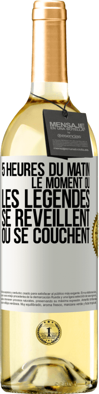 29,95 € | Vin blanc Édition WHITE 5 heures du matin. Le moment où les légendes se réveillent ou se couchent Étiquette Blanche. Étiquette personnalisable Vin jeune Récolte 2025 Verdejo