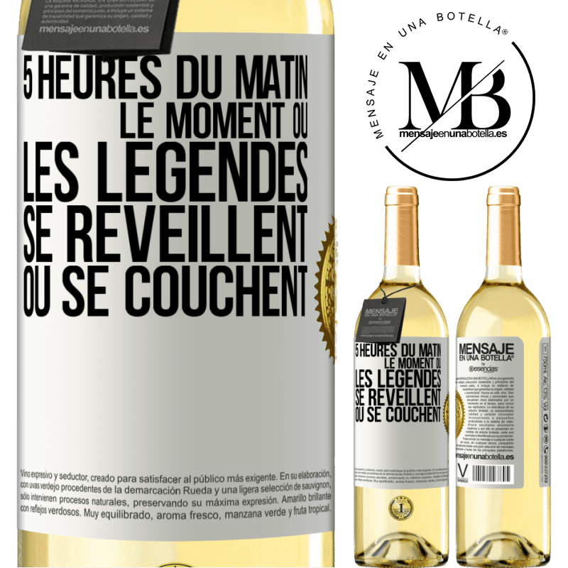 29,95 € Envoi gratuit | Vin blanc Édition WHITE 5 heures du matin. Le moment où les légendes se réveillent ou se couchent Étiquette Blanche. Étiquette personnalisable Vin jeune Récolte 2024 Verdejo