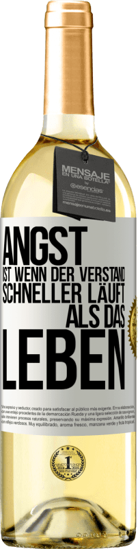 29,95 € | Weißwein WHITE Ausgabe Angst ist wenn der Verstand schneller läuft als das Leben Weißes Etikett. Anpassbares Etikett Junger Wein Ernte 2024 Verdejo