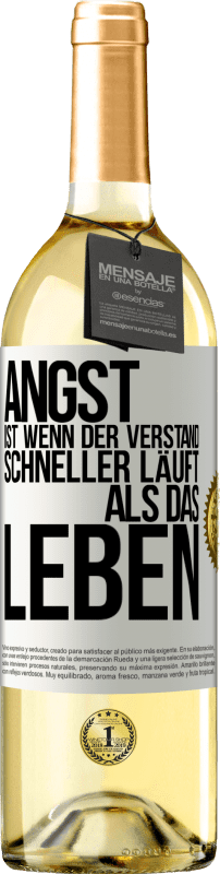 29,95 € | Weißwein WHITE Ausgabe Angst ist wenn der Verstand schneller läuft als das Leben Weißes Etikett. Anpassbares Etikett Junger Wein Ernte 2025 Verdejo
