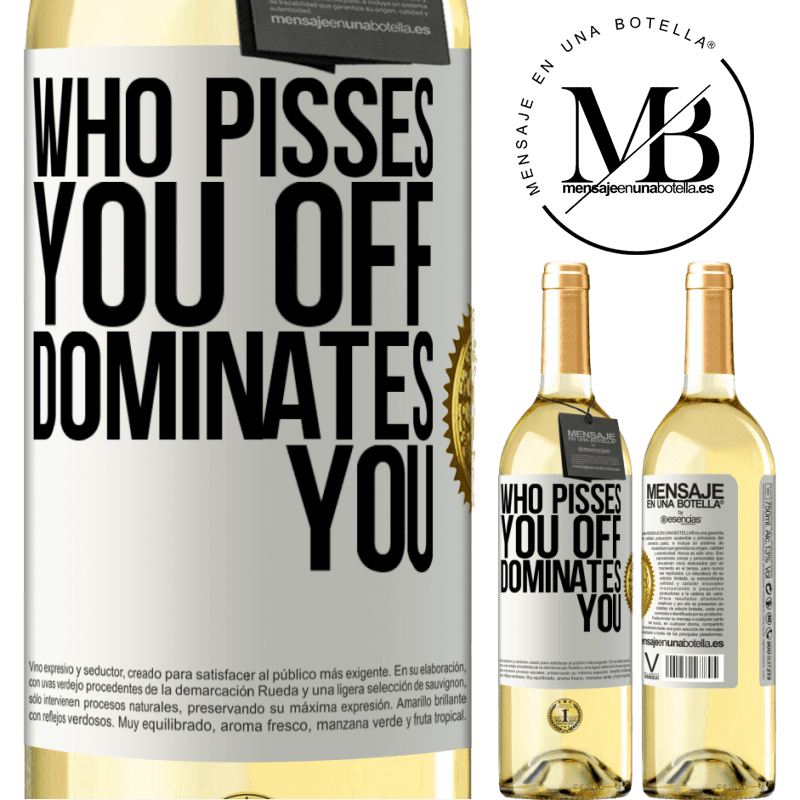 29,95 € Free Shipping | White Wine WHITE Edition Who pisses you off, dominates you White Label. Customizable label Young wine Harvest 2022 Verdejo