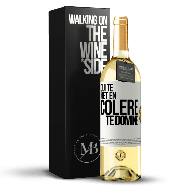 29,95 € Envoi gratuit | Vin blanc Édition WHITE Qui te met en colère te domine Étiquette Blanche. Étiquette personnalisable Vin jeune Récolte 2024 Verdejo