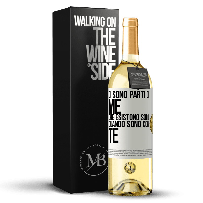 29,95 € Spedizione Gratuita | Vino bianco Edizione WHITE Ci sono parti di me che esistono solo quando sono con te Etichetta Bianca. Etichetta personalizzabile Vino giovane Raccogliere 2024 Verdejo