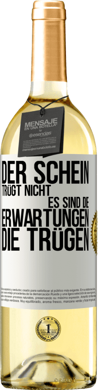 29,95 € | Weißwein WHITE Ausgabe Der Schein trügt nicht. Es sind die Erwartungen, die trügen. Weißes Etikett. Anpassbares Etikett Junger Wein Ernte 2024 Verdejo