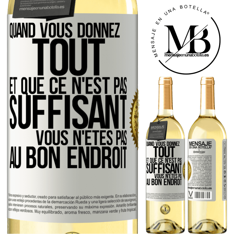 29,95 € Envoi gratuit | Vin blanc Édition WHITE Quand vous donnez tout et que ce n'est pas suffisant, vous n'êtes pas au bon endroit Étiquette Blanche. Étiquette personnalisable Vin jeune Récolte 2023 Verdejo